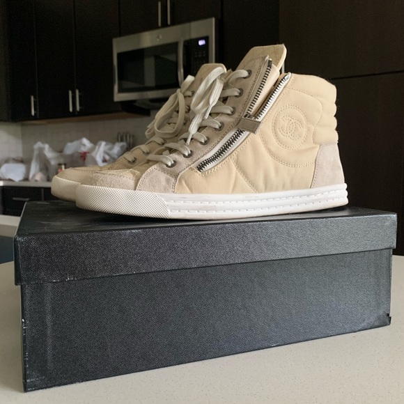 CHANEL Shoes | Chanel High Top Sneakers Sz 38 | Poshmark